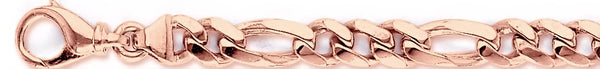 14k rose gold, 18k pink gold chain 8mm Figaro Link Bracelet