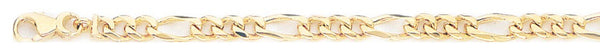 18k yellow gold chain, 14k yellow gold chain 4.8mm Figaro Link Bracelet