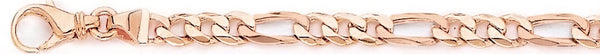 14k rose gold, 18k pink gold chain 5.6mm Figaro Link Bracelet