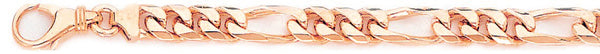 14k rose gold, 18k pink gold chain 6.2mm Figaro Link Bracelet