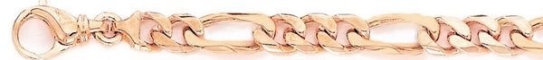 14k rose gold, 18k pink gold chain 7.8mm Figaro Link Bracelet