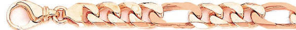 14k rose gold, 18k pink gold chain 8.8mm Figaro Link Bracelet