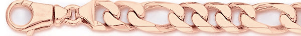 14k rose gold, 18k pink gold chain 10.6mm Figaro Link Bracelet