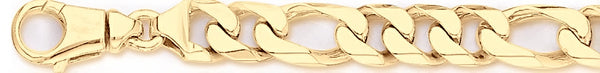 18k yellow gold chain, 14k yellow gold chain 10.6mm Figaro Link Bracelet