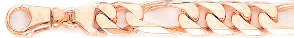 14k rose gold, 18k pink gold chain 12.2mm Figaro Link Bracelet