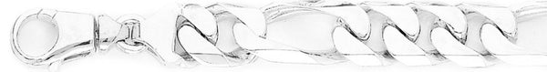 18k white gold chain, 14k white gold chain 12.2mm Figaro Link Bracelet