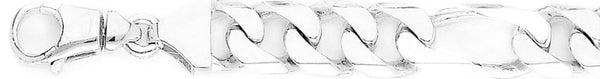 18k white gold chain, 14k white gold chain 12.9mm Figaro Link Bracelet
