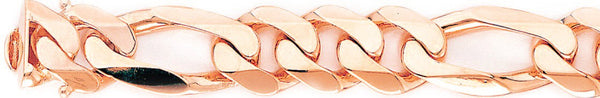 14k rose gold, 18k pink gold chain 15.1mm Figaro Link Bracelet