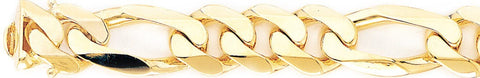 15.1mm Figaro Link Bracelet custom made gold chain