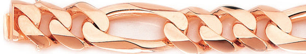 14k rose gold, 18k pink gold chain 17.2mm Figaro Link Bracelet