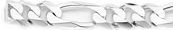 18k white gold chain, 14k white gold chain 17.2mm Figaro Link Bracelet