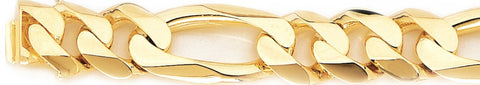 17.2mm Figaro Link Bracelet custom made gold chain
