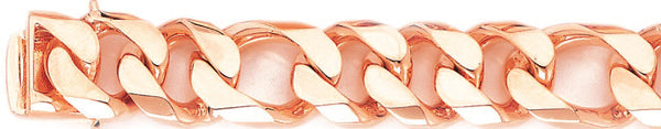 14k rose gold, 18k pink gold chain 16.6mm Figaro Link Bracelet