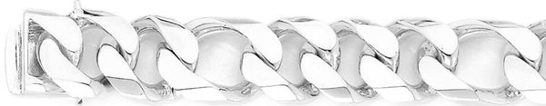 18k white gold chain, 14k white gold chain 16.6mm Figaro Link Bracelet