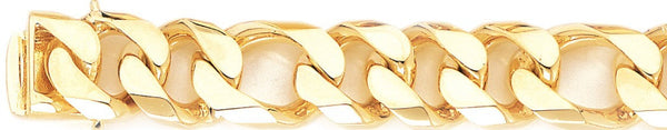 18k yellow gold chain, 14k yellow gold chain 16.6mm Figaro Link Bracelet