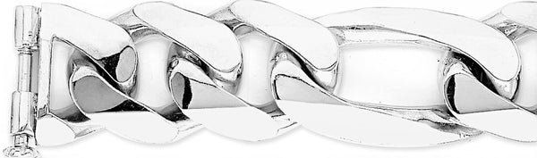 18k white gold chain, 14k white gold chain 27mm Figaro Link Bracelet