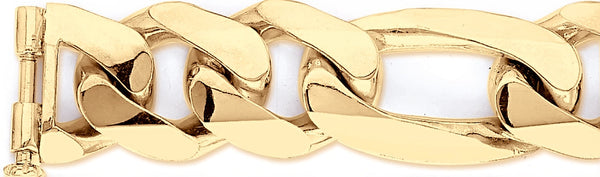18k yellow gold chain, 14k yellow gold chain 27mm Figaro Link Bracelet