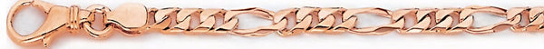 14k rose gold, 18k pink gold chain 4.9mm Square Figaro Link Bracelet