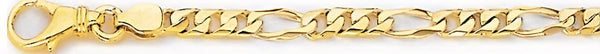 18k yellow gold chain, 14k yellow gold chain 4.9mm Square Figaro Link Bracelet