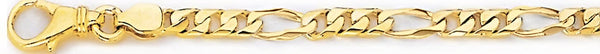 18k yellow gold chain, 14k yellow gold chain 4.9mm Square Figaro Link Bracelet