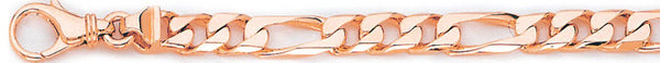 14k rose gold, 18k pink gold chain 5.9mm Square Figaro Link Bracelet