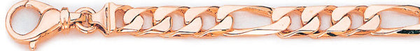 14k rose gold, 18k pink gold chain 7.2mm Square Figaro Link Bracelet