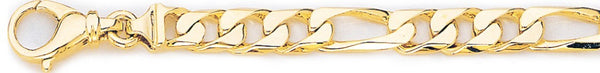18k yellow gold chain, 14k yellow gold chain 7.2mm Square Figaro Link Bracelet
