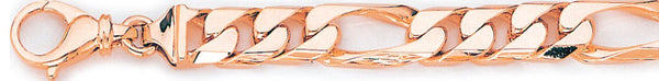 14k rose gold, 18k pink gold chain 9.1mm Square Figaro Link Bracelet