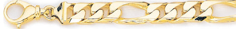9.1mm Square Figaro Link Bracelet custom made gold chain