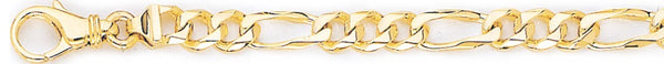 18k yellow gold chain, 14k yellow gold chain 6.2mm Figaro Link Bracelet