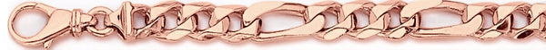 14k rose gold, 18k pink gold chain 7mm Figaro Link Bracelet