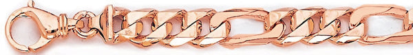 14k rose gold, 18k pink gold chain 9.1mm Figaro Link Bracelet