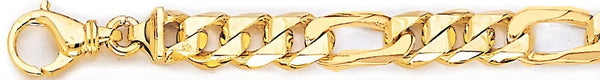 18k yellow gold chain, 14k yellow gold chain 9.1mm Figaro Link Bracelet