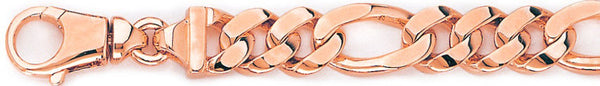 14k rose gold, 18k pink gold chain 11.4mm Figaro Link Bracelet