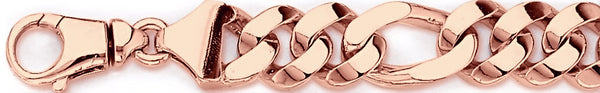 14k rose gold, 18k pink gold chain 13.3mm Chunky Figaro Link Bracelet