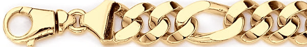 18k yellow gold chain, 14k yellow gold chain 13.3mm Chunky Figaro Link Bracelet