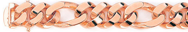 14k rose gold, 18k pink gold chain 13.5mm Chunky Figaro Link Bracelet