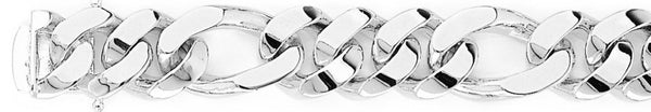 18k white gold chain, 14k white gold chain 13.5mm Chunky Figaro Link Bracelet