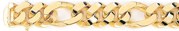 18k yellow gold chain, 14k yellow gold chain 13.5mm Chunky Figaro Link Bracelet