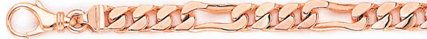 14k rose gold, 18k pink gold chain 6.7mm Elogated Figaro Link Bracelet