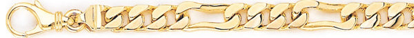 18k yellow gold chain, 14k yellow gold chain 6.7mm Elogated Figaro Link Bracelet