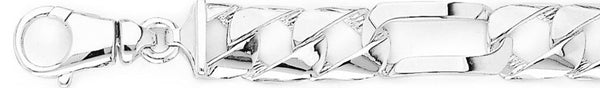 18k white gold chain, 14k white gold chain 12.2mm Boxy Figaro Link Bracelet