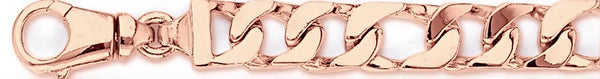 14k rose gold, 18k pink gold chain 10.6mm Boxy Figaro Link Bracelet