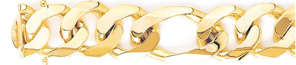 18k yellow gold chain, 14k yellow gold chain 17.8mm Chunky Figaro Link Bracelet