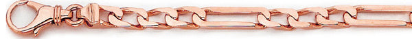 14k rose gold, 18k pink gold chain 4.9mm Elogated Figaro Link Bracelet