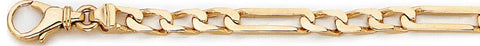 4.9mm Elogated Figaro Link Bracelet custom made gold chain