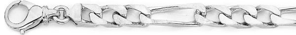 18k white gold chain, 14k white gold chain 6.9mm Elogated Figaro Link Bracelet