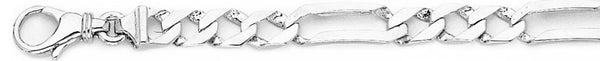 18k white gold chain, 14k white gold chain 6.1mm Elogated Figaro Link Bracelet