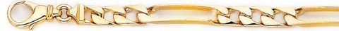 5.4mm Elogated Figaro Link Bracelet custom made gold chain