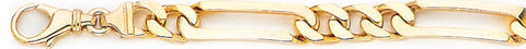 6.8mm Elogated Figaro Link Bracelet custom made gold chain